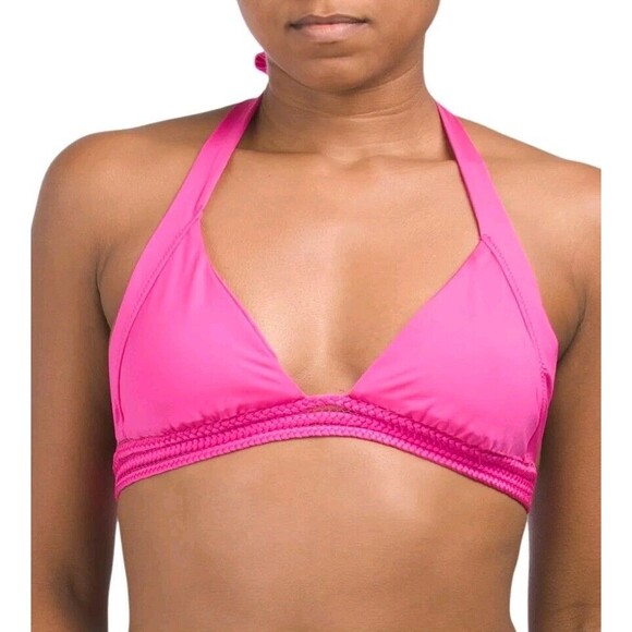 Trina Turk Women's Braided Halter Swim Top Pink Size 8 $108 - Picture 1 of 2